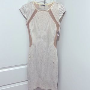 Ivory and nude mesh dress